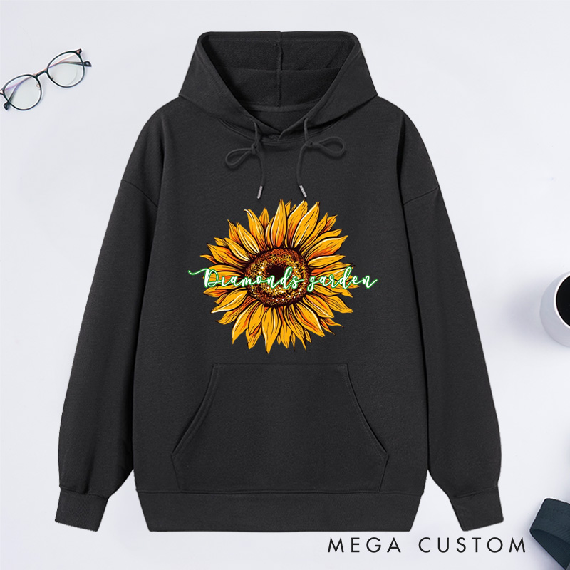 Personalized Sunflower Classic Hoodies Custom Hoodies with Name Plant Lover Gift Gardening Lover Gift for Gardener Gift