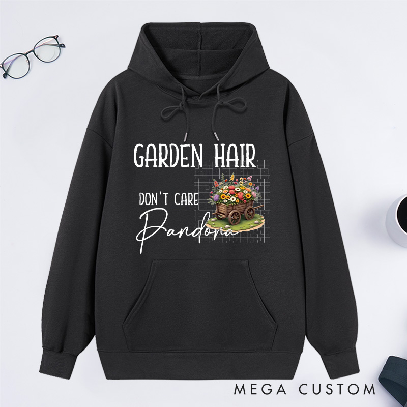 Personalized Garden Hair Don't Care Classic Hoodies Custom Hoodies with Name Plant Lover Gift Gardening Lover Gift for Gardener Gift