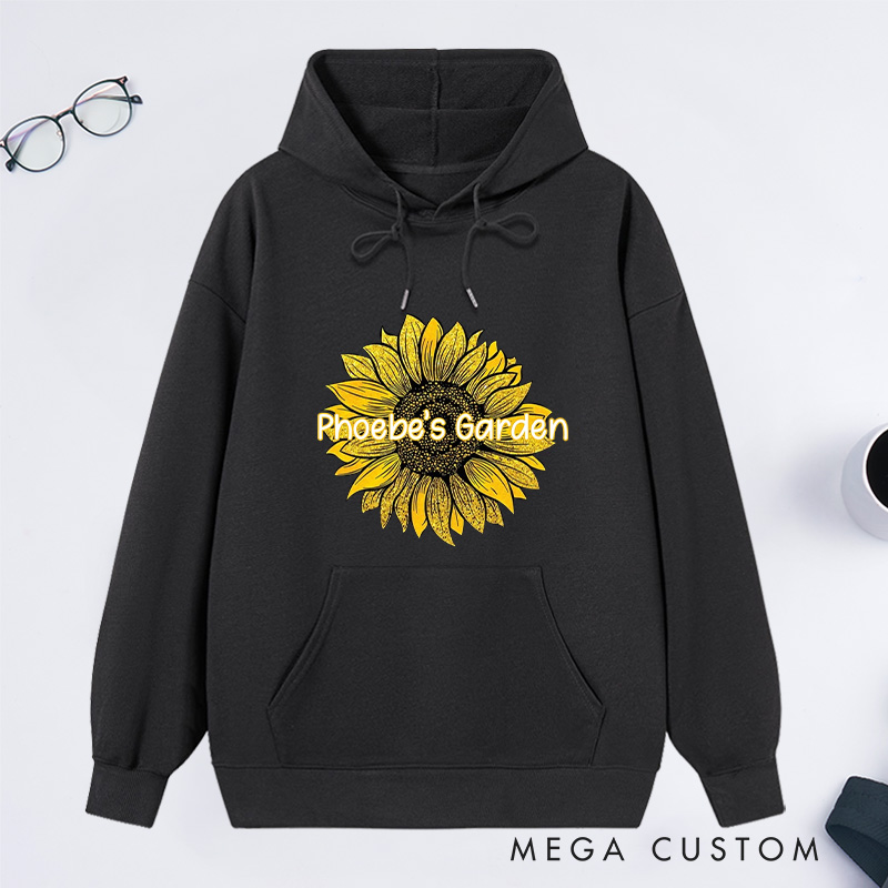 Personalized Sunflower Classic Hoodies Custom Plant Lady Hoodies with Name Plant Lover Gift Gardening Lover Gift for Gardener Gift