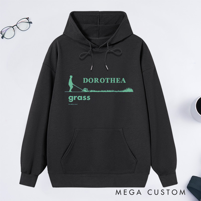 Personalized Grass Men's Classic Hoodies Men's Hoodies with Name Plant Lover Gift Gardening Lover Gift for Gardener Gift