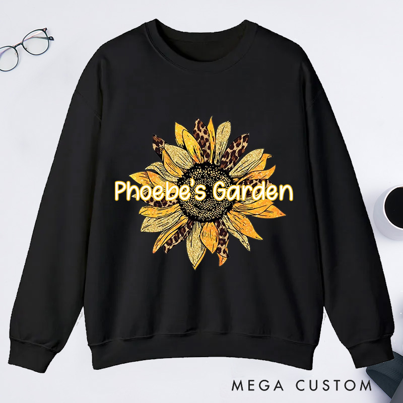Personalized Sunflower Classic Sweatshirts with Name Gardener Sweatshirt Plant Lover Gift Gardening Lover Gift for Gardener Gift