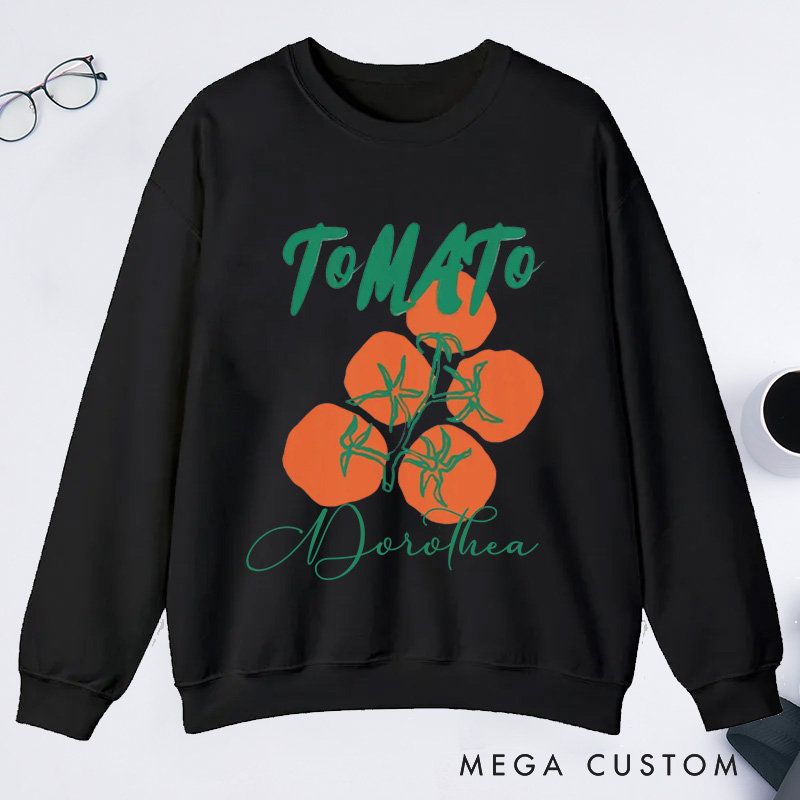Personalized Tomato Classic Sweatshirts  Farmers Market Sweatshirt Gardener Sweatshirt with Name Plant Lover Gift Gardening Lover Gift