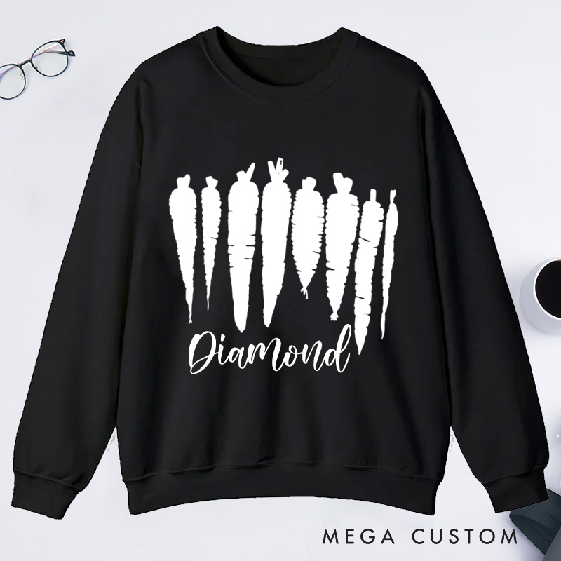 Personalized Carrot Classic Sweatshirts Wildflowers Food Sweatshirt Vegetable Sweatshirt Plant Lover Gift Gardening Gifts Farmer Gift