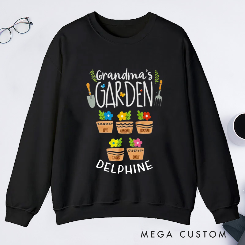 Personalized Grandma's Garden Classic Sweatshirts Grandma Sweatshirt Nana Sweatshirt Grandma Gift Gardening Gifts Mother's Day Gift