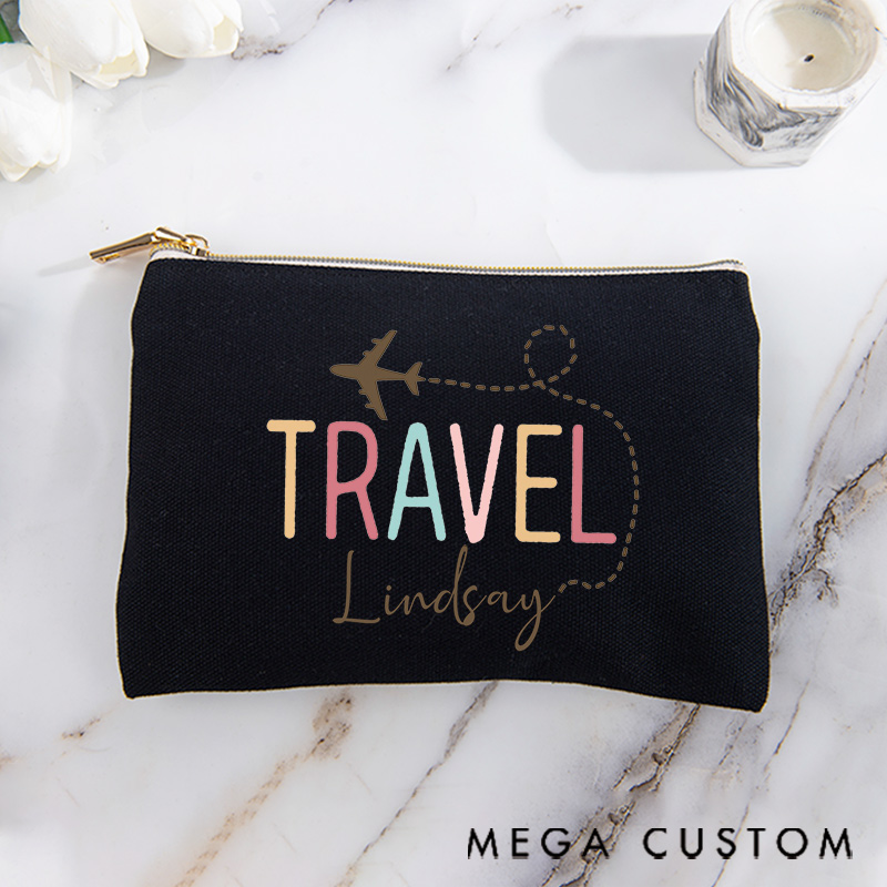 Personalized Makeup Bag Traveling Gift for Lovers Colorful Travel and Custom Name