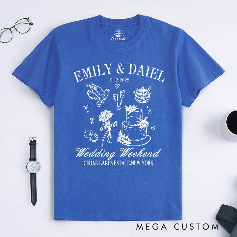 Personalized Wedding Weekend T-Shirt Groom Wedding Memorial T-Shirt Wedding Party Gift Shirt For Men Gift For Groom