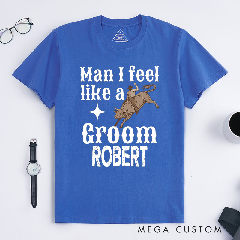 Personalized Rodeo-Themed Bachelor Party T-Shirts “Let's Go Boys!” Groomsman T-Shirt Wedding Party Favors Shirt Western Stag Tees
