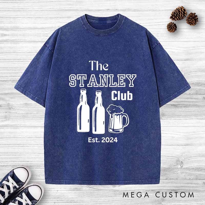 Personalized Bachelor Party Washed T-Shirt Groom Groomsmen Wedding Favors Shirts Retro y2k Washed T-Shirt for Best Man