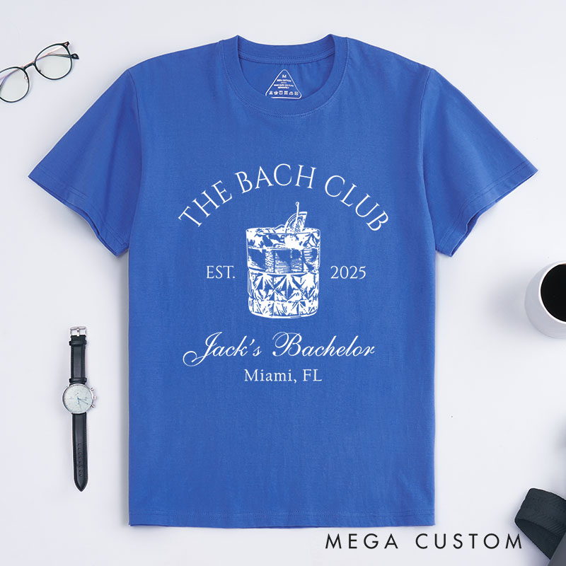Personalized The Bach Club T-Shirt Groomsman Bachelor Party Shirts Groomsman Proposal Tops Wedding Favors Shirt for Groom Groomsman