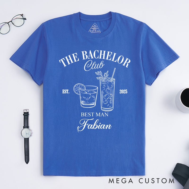 Personalized The Bachelor Club T-Shirts Groomsman Bachelor Party Shirt Groom T-Shirt Wedding Party Favors Top for Groomsmen Best Man