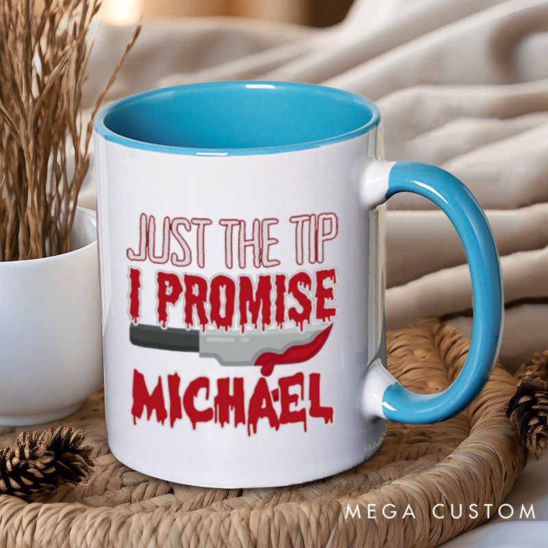 Personalized Just the Tip and Down to Smash Halloween Couple Mugs