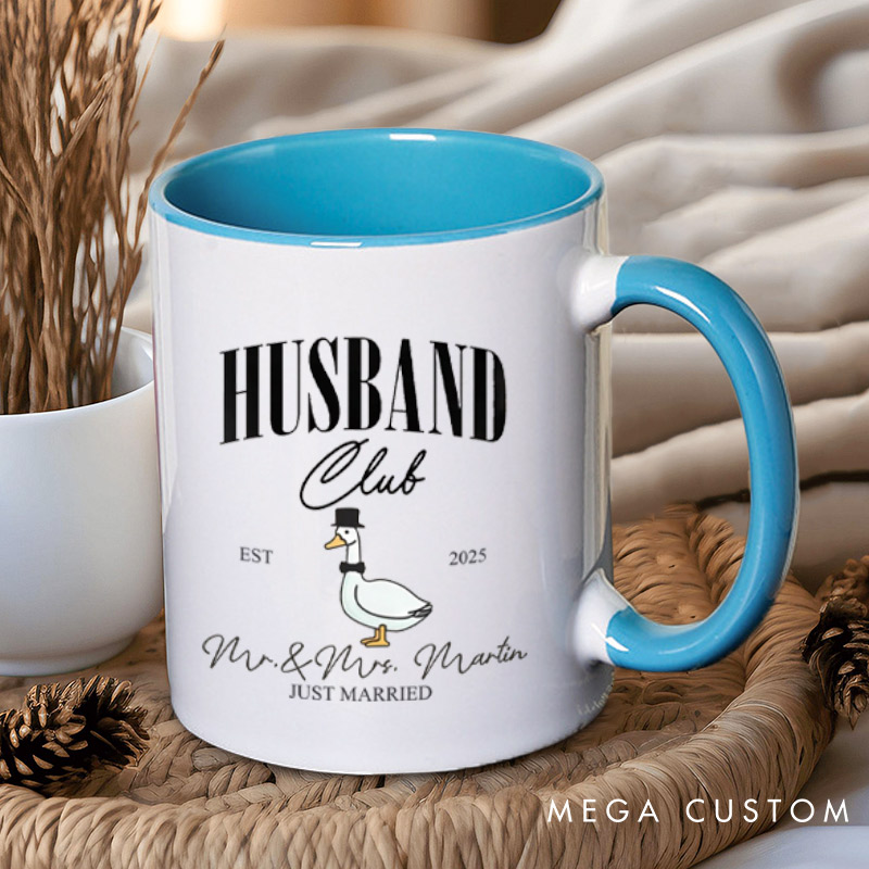 Personalized Just Married Husband and Wife Clubs Wedding Couple Mugs