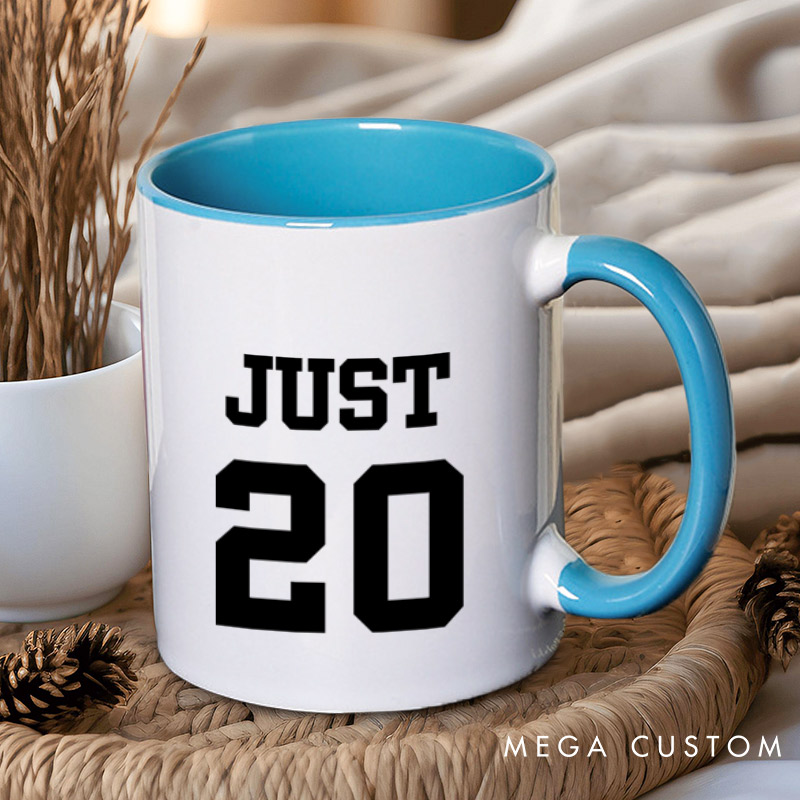 Personalized Bold Sports-Inspired Just Married Matching Wedding Couple Mugs