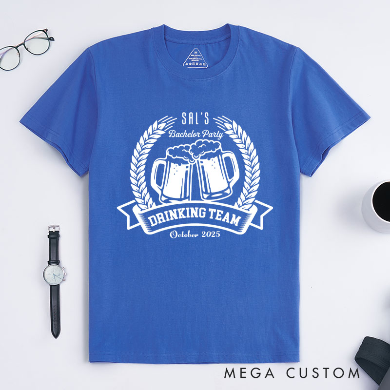 [Copy]Personalized Hunt is Over Bachelor Party T-Shirt Rustic Deer Antler Groomsman Shirt Wedding Party Favors for Groomsman Retro Best Man Gift T-Shirt