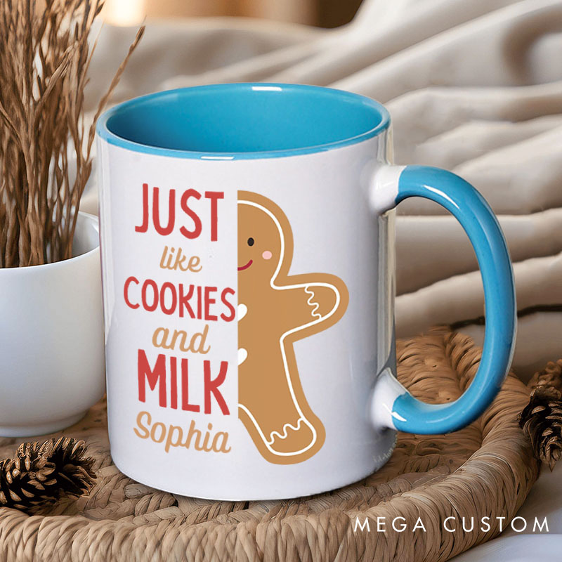 Personalized Couple We're the Perfect Pair Just Like Cookies and Milk Christmas Mug Couple Name Xmas Coffee Mug for Husband Wife Boyfriend Girlfriend