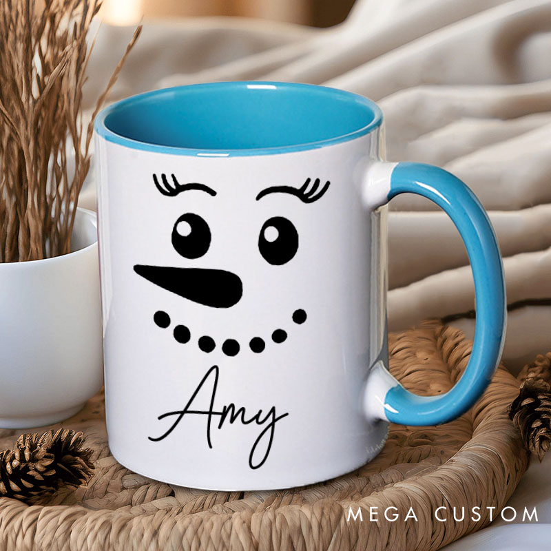 Personalized Couple Snowman Christmas Mug Custom Couple Name Xmas Coffee Mug Christmas Mug for Husband Wife Boyfriend Girlfriend