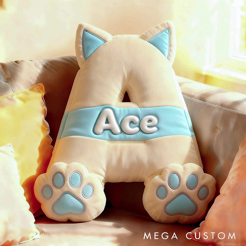 Personalized Pet Lover Cute Letter Pillow with Custom Name Design