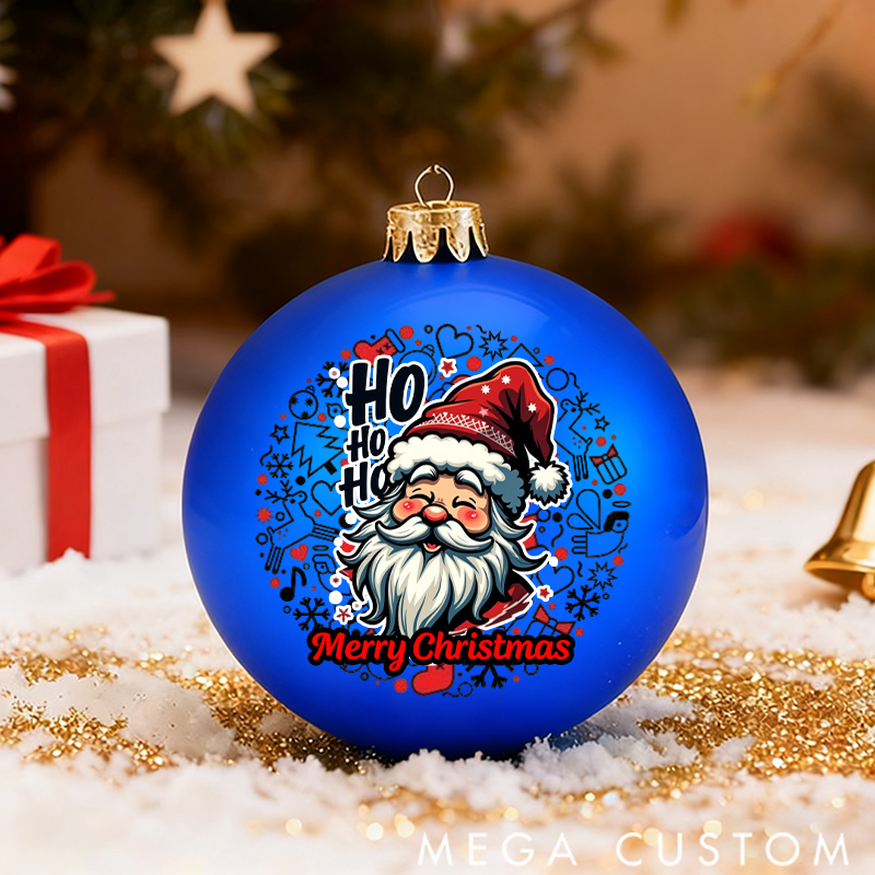 Personalized Christmas Ball Ornament Santa Claus's Smile HO HO HO