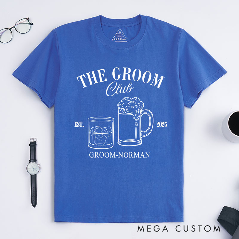 Personalized Groom Groom Club Bachelor Party T-Shirts Beer & Whiskey Shirt for Wedding Groomsman Proposal Shirt Best Man Gift