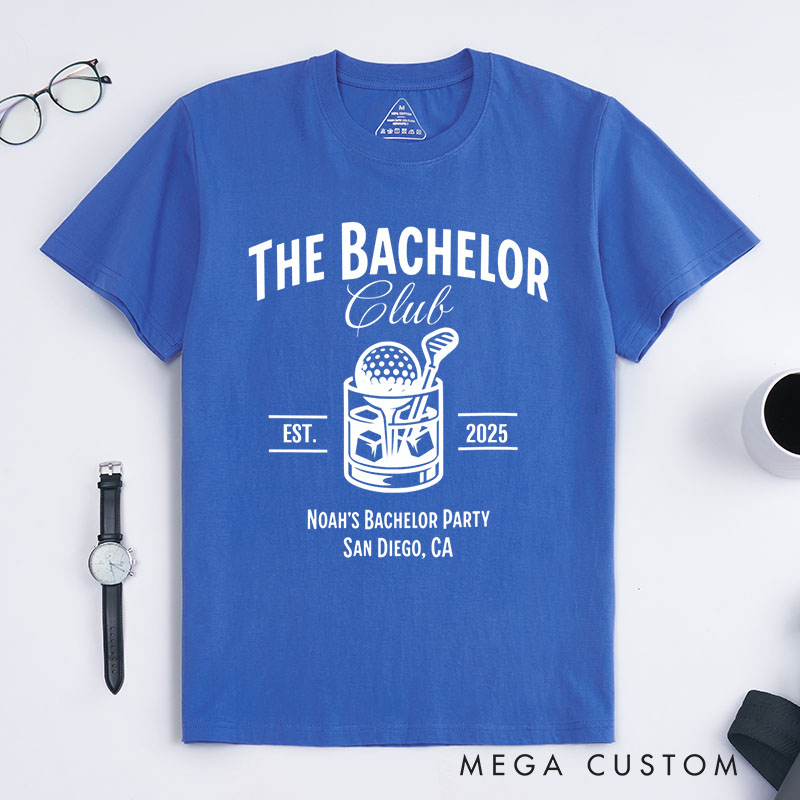 Personalized Groom Bachelor Club T-Shirt Golf Lover Bachelor Party Shirt Groomsman Proposal T-Shirt for Best Man Usher