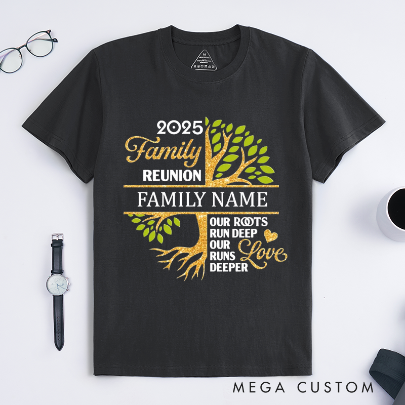 Personalized Custom Family Tree and Reunion Shirts Celebrating Deep Roots and Love Classic T-shirt