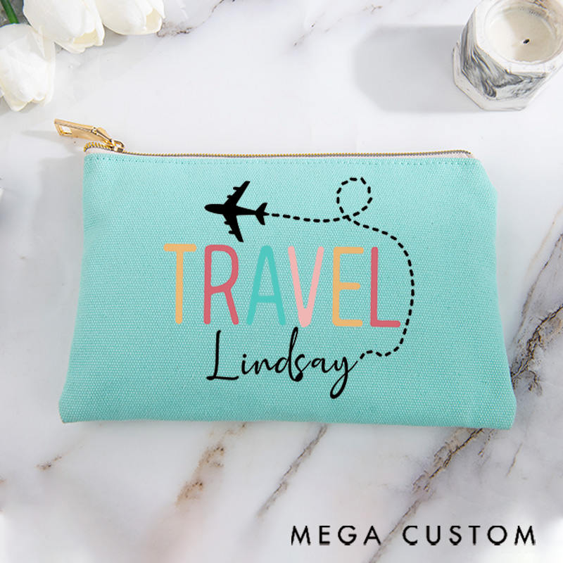 Personalized Makeup Bag Traveling Gift for Lovers Colorful Travel and Custom Name