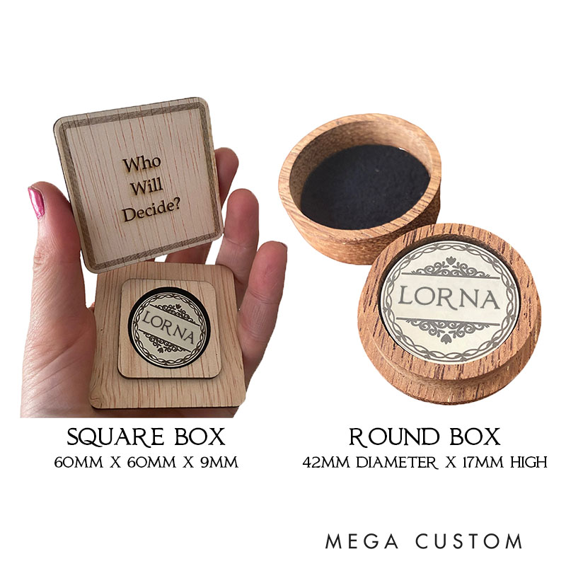 Personalized Couple Date Night Decision Coin with Wood Box Newlyweds Flip to Decide Coin Valentine's Day Gift for Boyfriend Girlfriend Husband Wife
