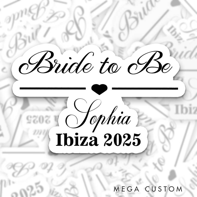 Personalized Bride To Be Sticker with Name and Date Bridesmaid Hen Party Sticker Team Bride Wedding Party Sticker Bachelorette Party Sticker