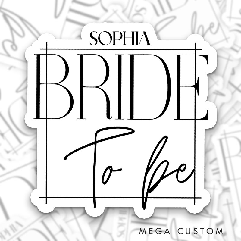 Personalized Minimalist Bride To Be Sticker with Name Bridesmaid Bach Crew Sticker Team Bride Wedding Hen Party Sticker Bachelorette Party Sticker