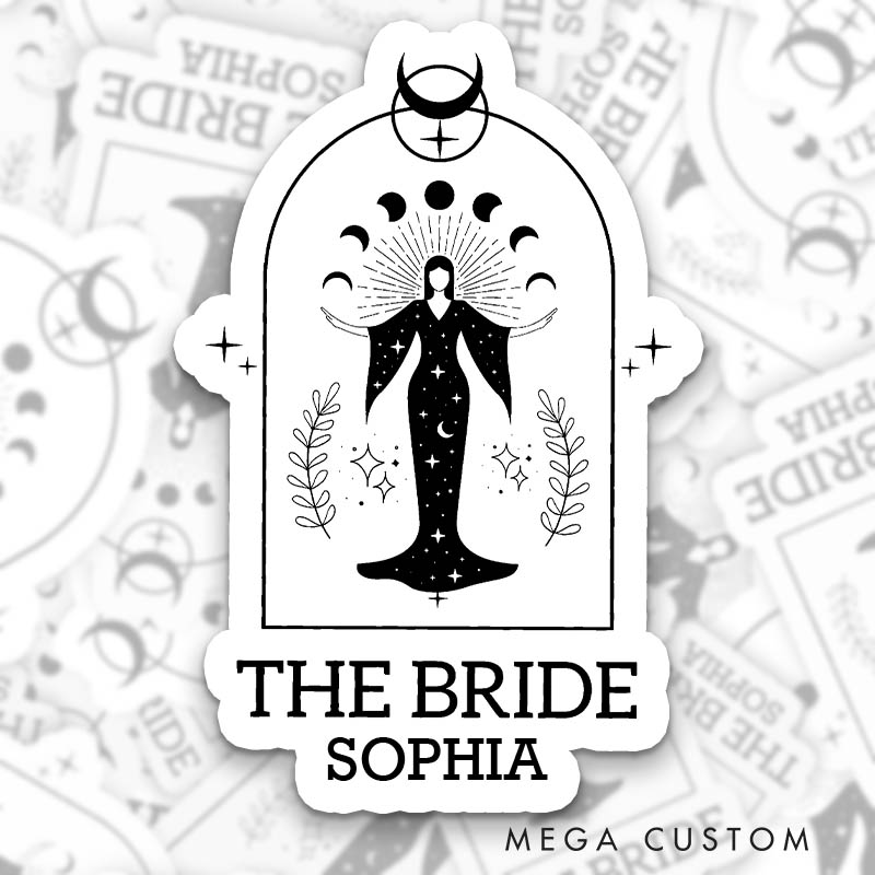 Personalized Tarot The Bride Sticker Bridesmaid Sticker Team Bride The Coven Hen Party Sticker Wedding Bridal Party Sticker Bachelorette Party