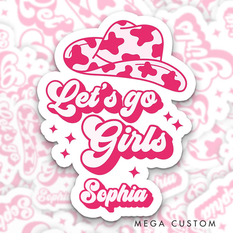 Personalized Cowgirl Hat Bride Man I Feel Like a Bride Sticker Bridesmaid Let’s Go Girls Sticker with Name Wedding Sticker Bachelorette Party Sticker