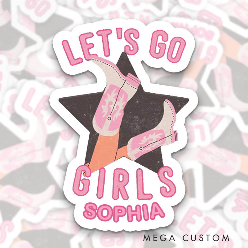 Personalized Cowgirl Boot Man I Feel Like a Bride Sticker Bridesmaid Let's Go Girls Sticker Wedding Hen Party Sticker Bachelorette Party Sticker