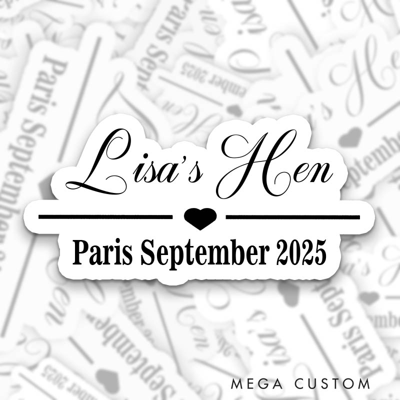 Personalized Bride To Be Sticker with Name and Date Bridesmaid Hen Party Sticker Team Bride Wedding Party Sticker Bachelorette Party Sticker