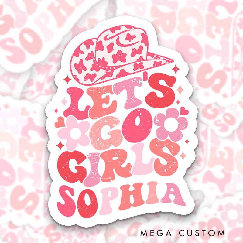 Personalized Retro Cowgirl Hat Bride Man I Feel Like a Bride Sticker Bridesmaid Let's Go Girls Sticker Wedding Hen Party Sticker Bachelorette Party