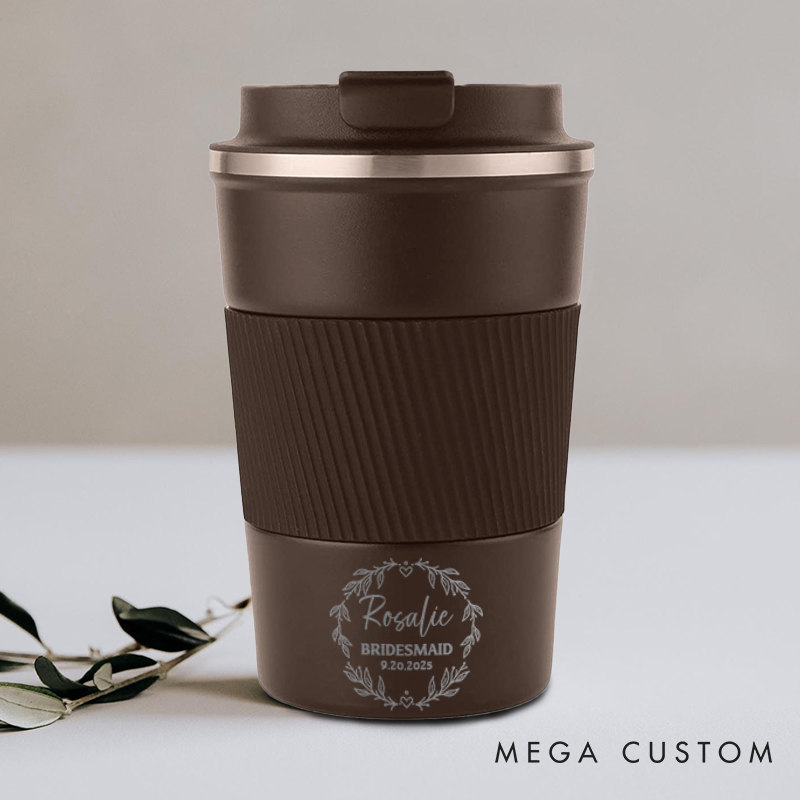 Personalized Bride Wreath Coffee Cup Wedding Party Coffee Mug Bachelorette Party Cup For Bridesmaid