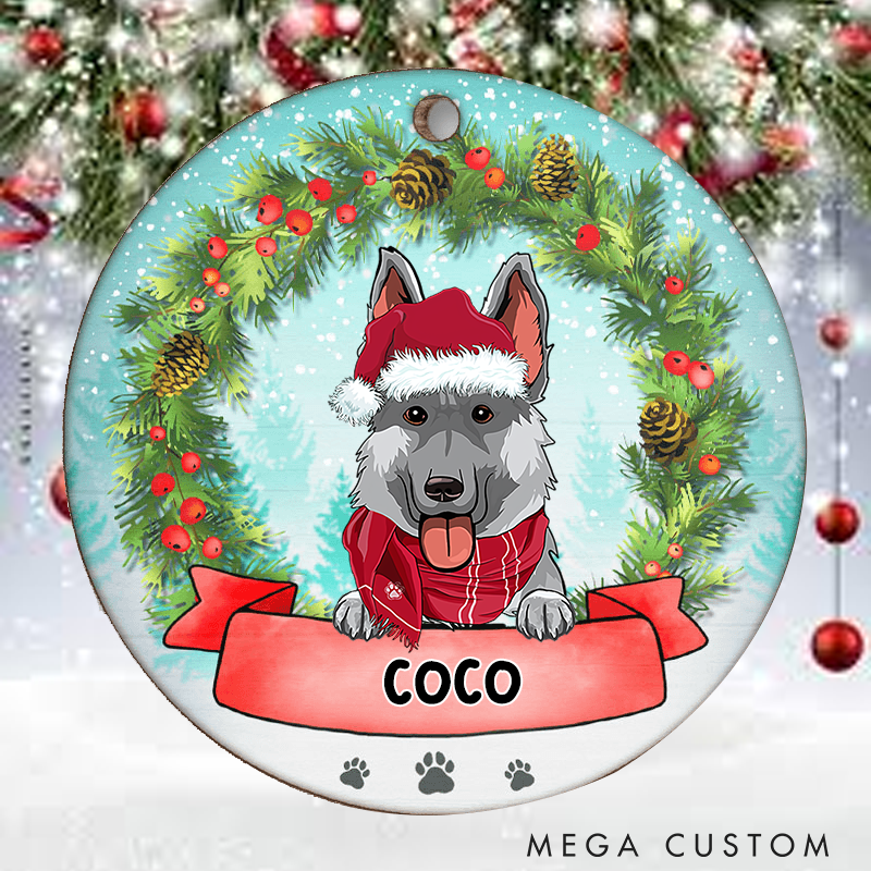 Personalized Dog Lover Merry Christmas with the Dog Christmas Ornament