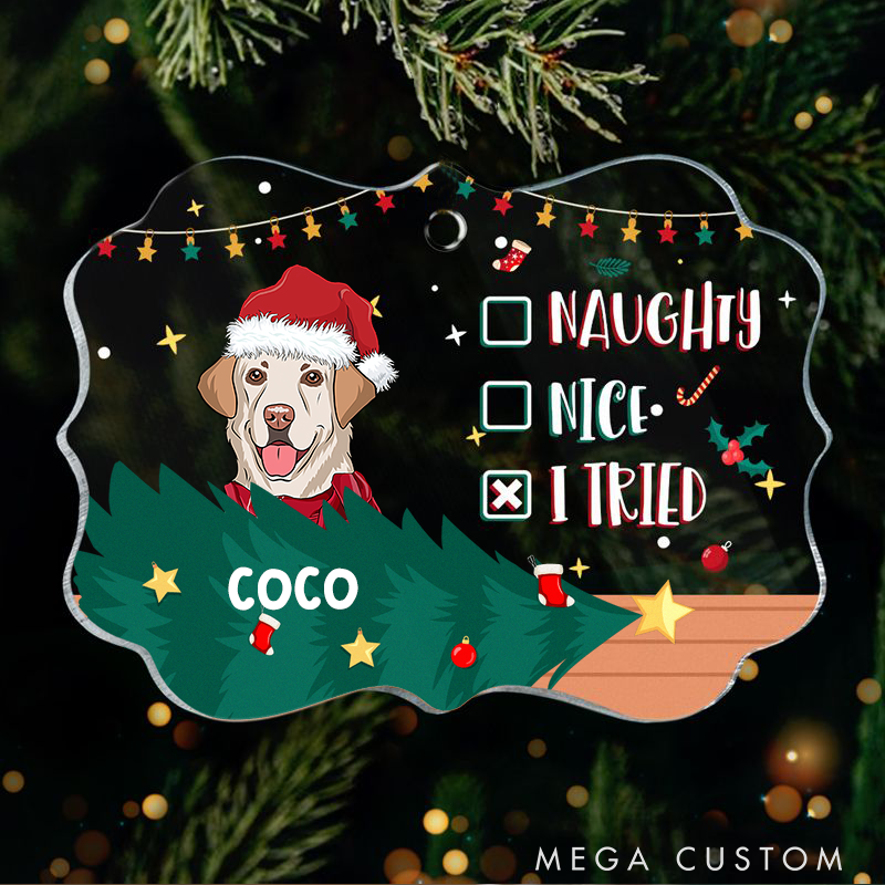 Personalized Dog Lover I've been a Very Good Dog this Year Christmas Ornament