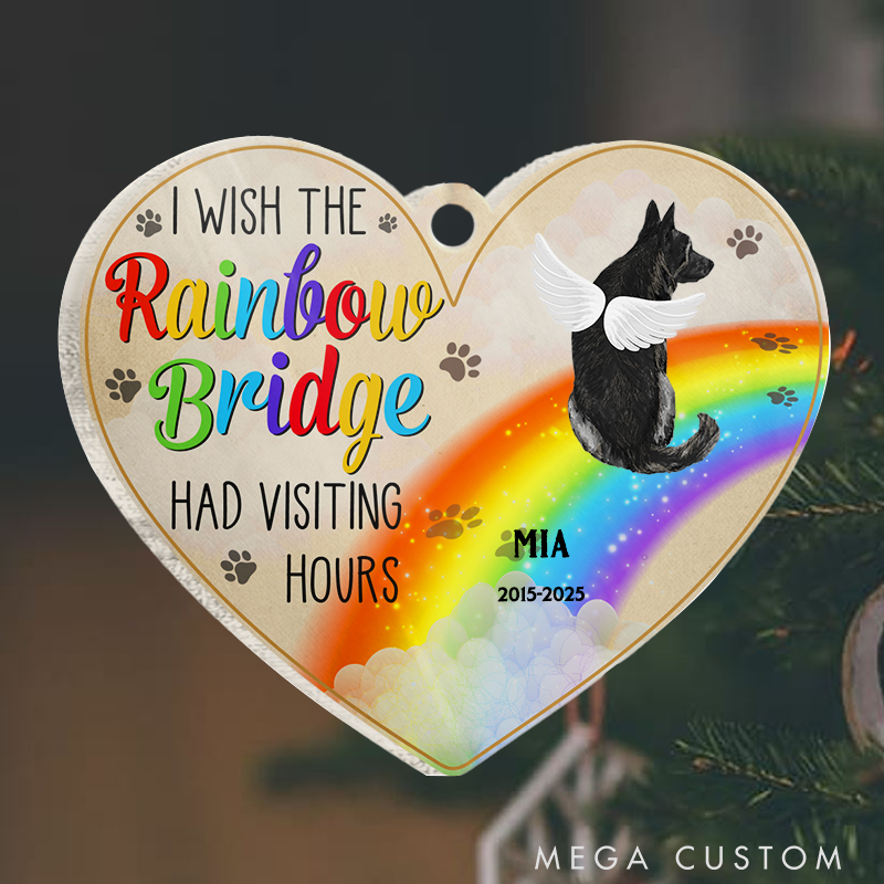 Personalized Dog Lover I Wish the Rainbow Bridge Ornament