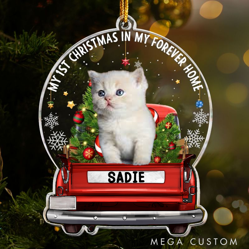 Personalized Pet Lover Christmas in My Forever Home Christmas Ornament
