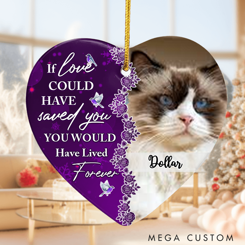 Personalized Pet Lover a Big Piece of My Heart Leaves in Heaven Ornament