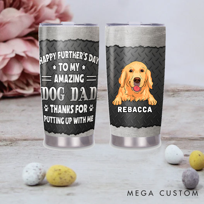 Personalized Dog Lover Amazing Dad 20oz Tumbler