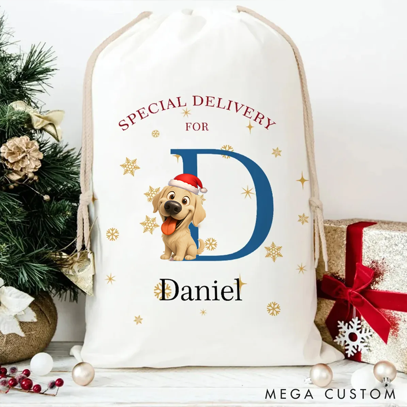 Personalized Dog Lover Christmas Theme Dog Pattern Christmas Sack