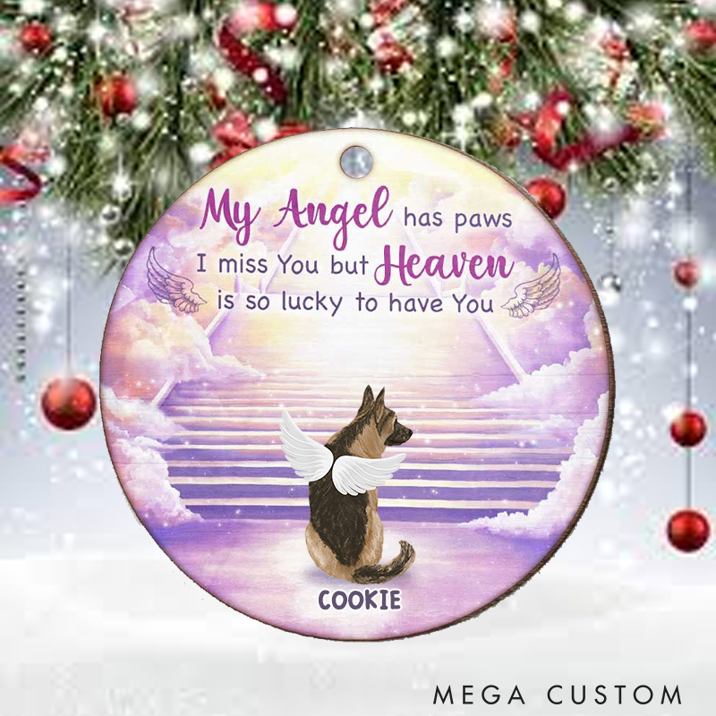 Personalized Dog Lover My Angel has Paws  Ornament