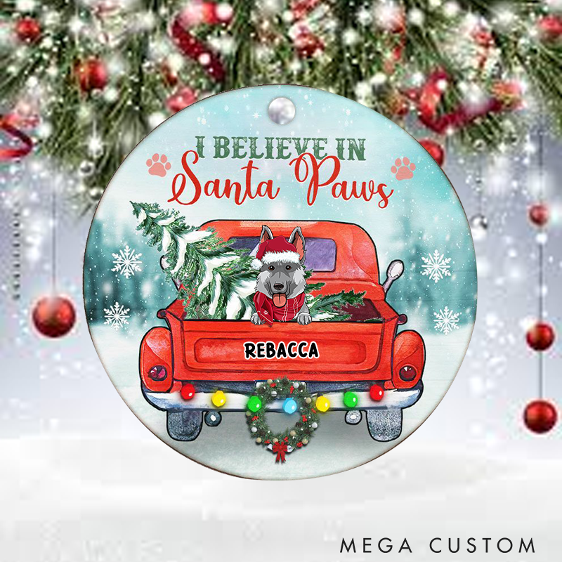 Personalized Dog Lover We Woof You a Merry Christmas  Ornament