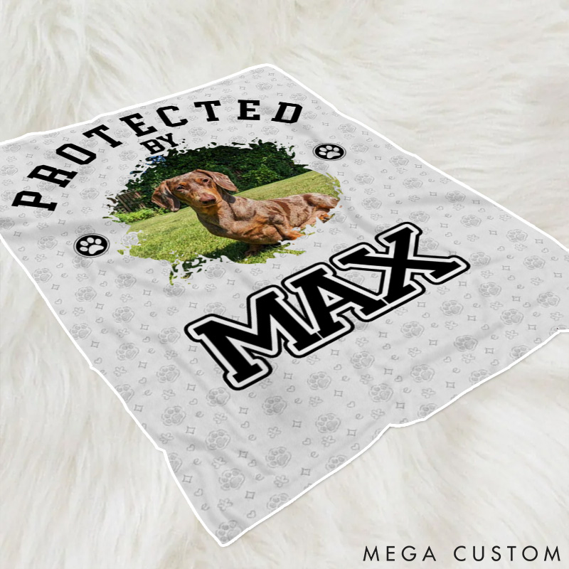 Personalized Pet Lover Protected by Photo Throw Blanket
