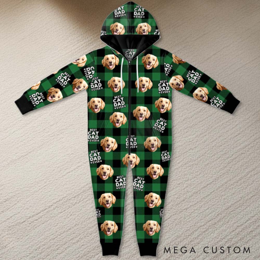 Personalized Pet Lover Photo Christmas Birthday with Paws Adult Onesie