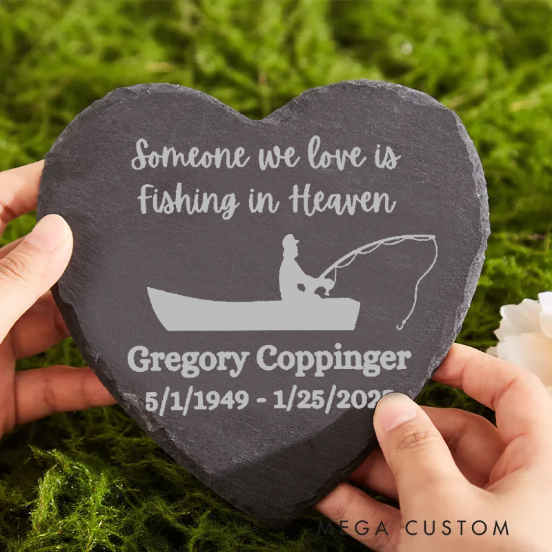 Personalized Fishing Memorial Slate PlaqueFishing Memorial Garden Stone Sympathy Gift Tribute Gift to Honor Fishing Enthusiasts and Loved Ones