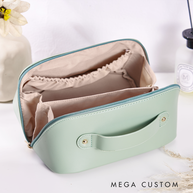 Personalized Leather Cosmetic Bag for Nurse Large Capacity Makeup Bag Leather Storage Organizer Gift