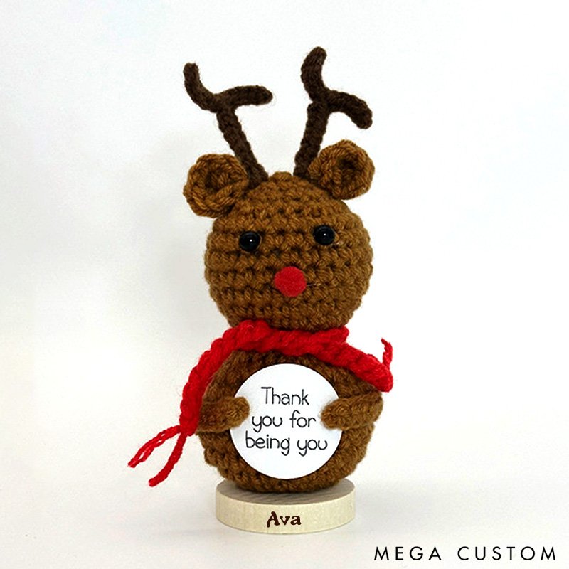 Personalized Crocheted Positive Play Doll Ornament Gift for Mom Custom Name for Crochet Lovers