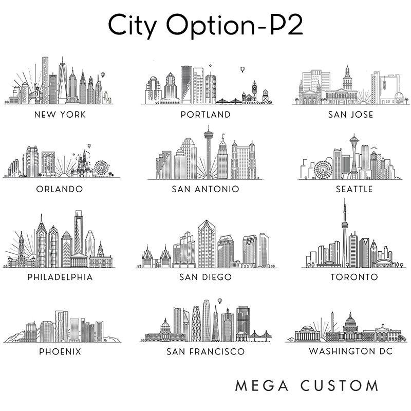 Personalized Couple City Skyline Engaged Ceramic Ornament Newlyweds Photo Married Ornament Our First Christmas Ornament Wedding Bridal Shower Gift